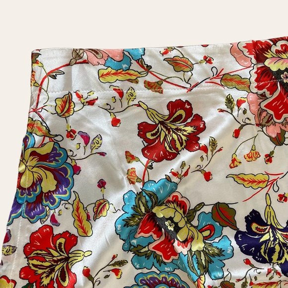 Womens Cut Out Mini Dress Large Cotton Flower Red Pink Floral Print No Stretchy - Picture 10 of 16